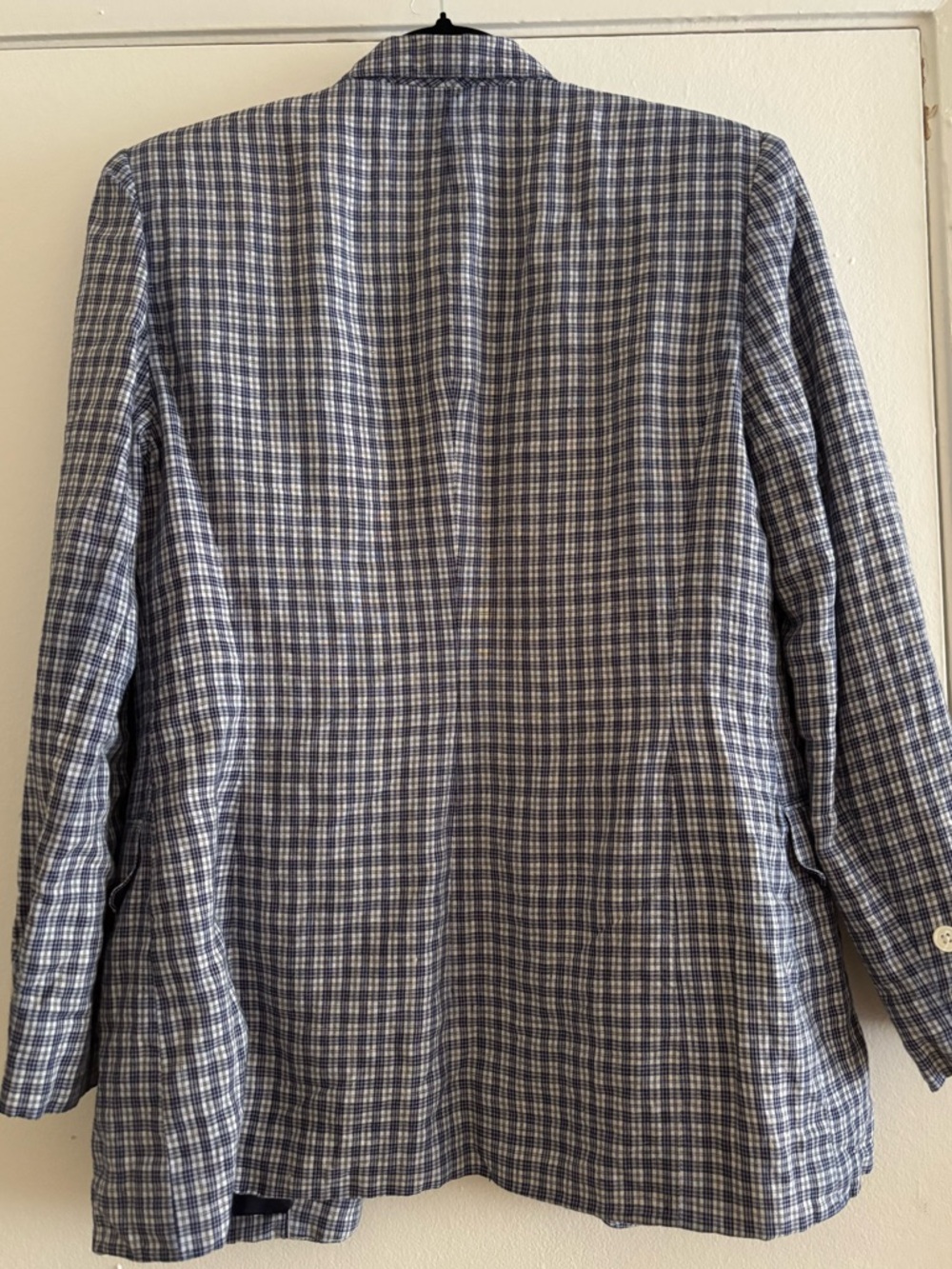 Ralph Lauren Blue Plaid Lightweight Linen Blazer - Picture 5 of 5